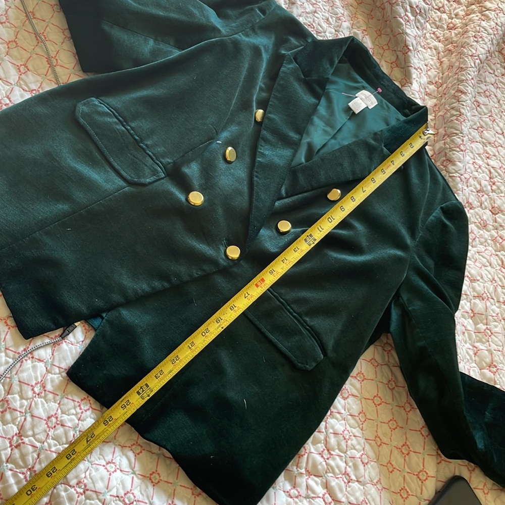 Chicos Elegant Green Velvet Women's Blazer - Picture 7 of 7